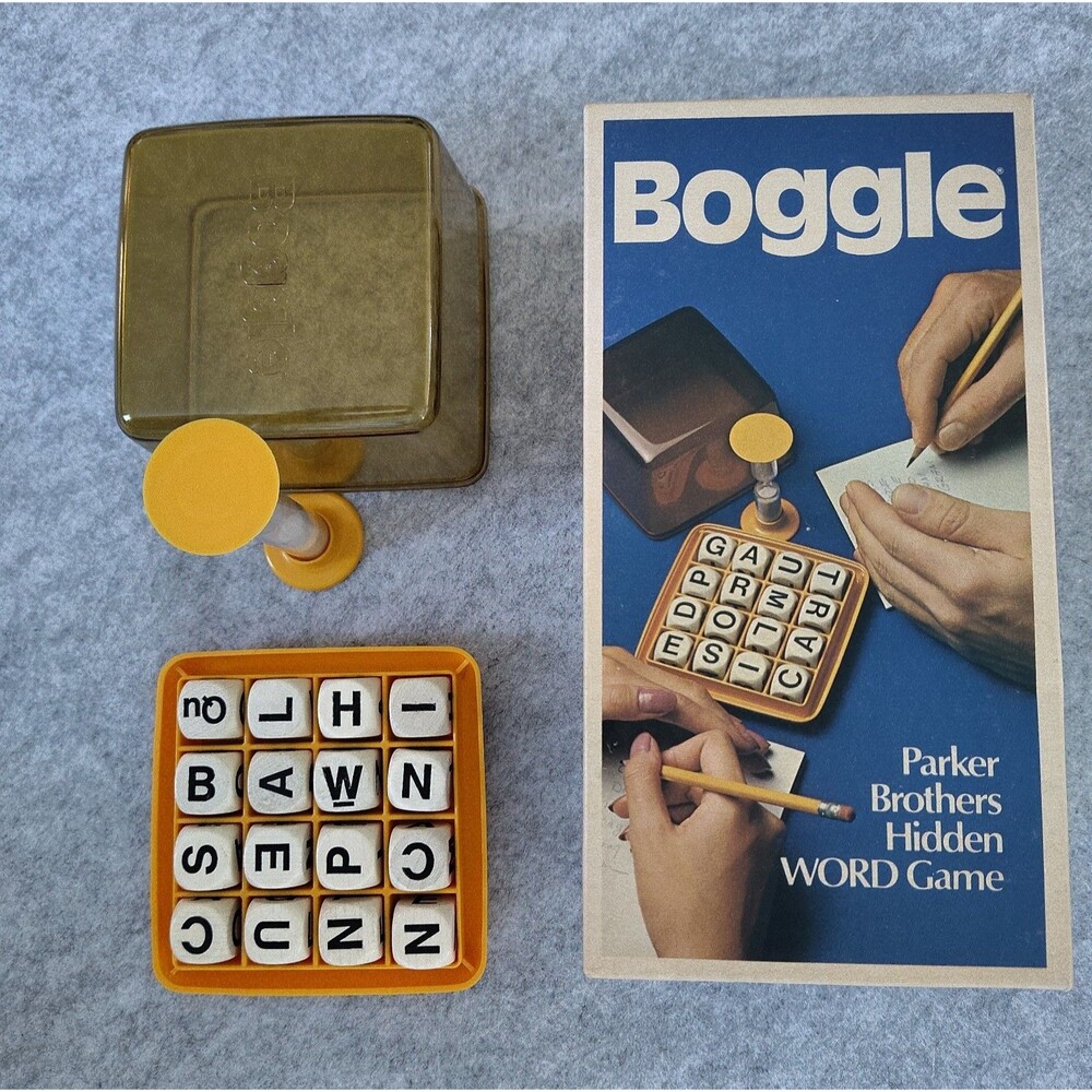 Vintage Boggle Parker Brothers Word Game Hidden Word 1970s Retro Family Game